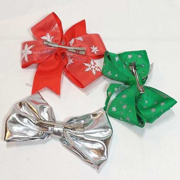 Christmas Specialty/ Grosgrain Hair Bows☆Set of 3 - Picture 5 of 5
